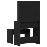 Produktbild för LED Sminkbord Set 2 st Svart Ek 74,5 x 40 x 141 cm