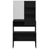 Produktbild för Skrivbordsset 2 st Svart Ek 74,5 x 40 x 141 cm Konstruerat trä