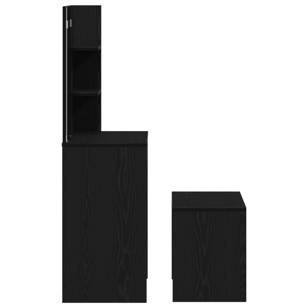 Produktbild för Skrivbordsset 2 st Svart Ek 74,5 x 40 x 141 cm Konstruerat trä