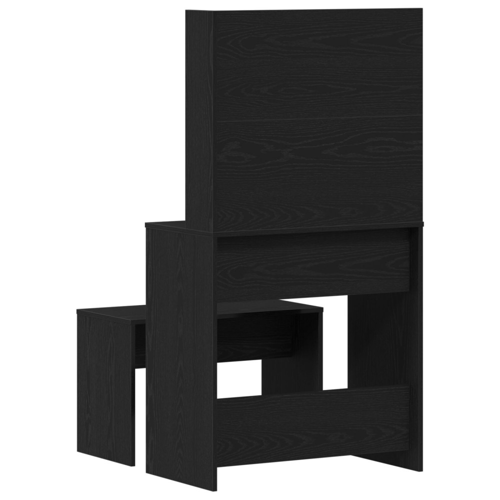 Produktbild för Skrivbordsset 2 st Svart Ek 74,5 x 40 x 141 cm Konstruerat trä