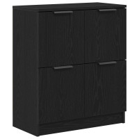 Produktbild för Sideboard 2 pcs Svart Ek 60 x 30 x 70 cm Konstruerat trä