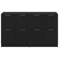 Produktbild för Sideboard 2 pcs Svart Ek 60 x 30 x 70 cm Konstruerat trä