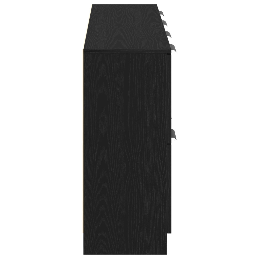 Produktbild för Sideboard 2 pcs Svart Ek 60 x 30 x 70 cm Konstruerat trä