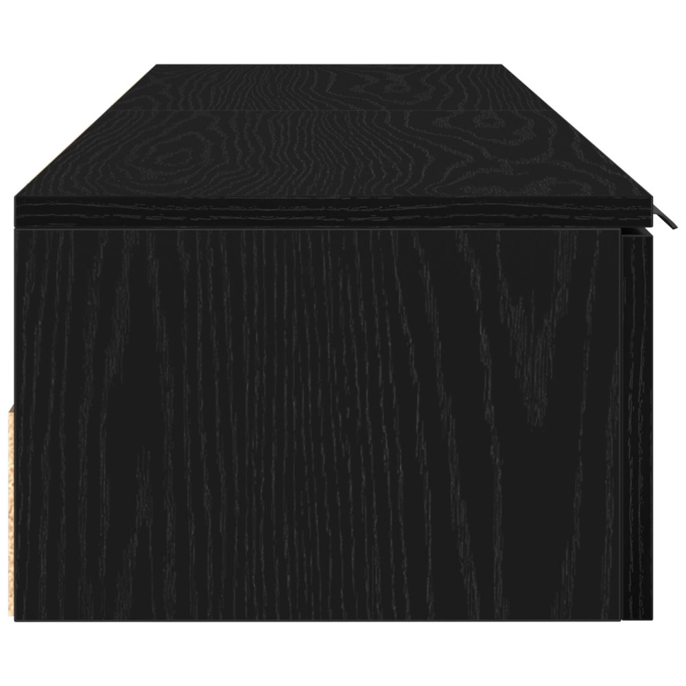 Produktbild för Väggmonterat skåp med låda 2 pcs Svart Ek 68 x 30 x 20 cm
