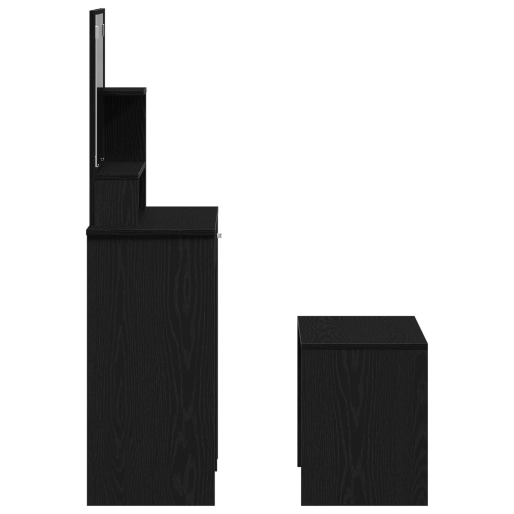 Produktbild för Skrivbordsset 2 st Svart Ek 86,5 x 35 x 136 cm Konstruerat trä