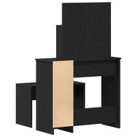 Produktbild för Skrivbordsset 2 st Svart Ek 86,5 x 35 x 136 cm Konstruerat trä