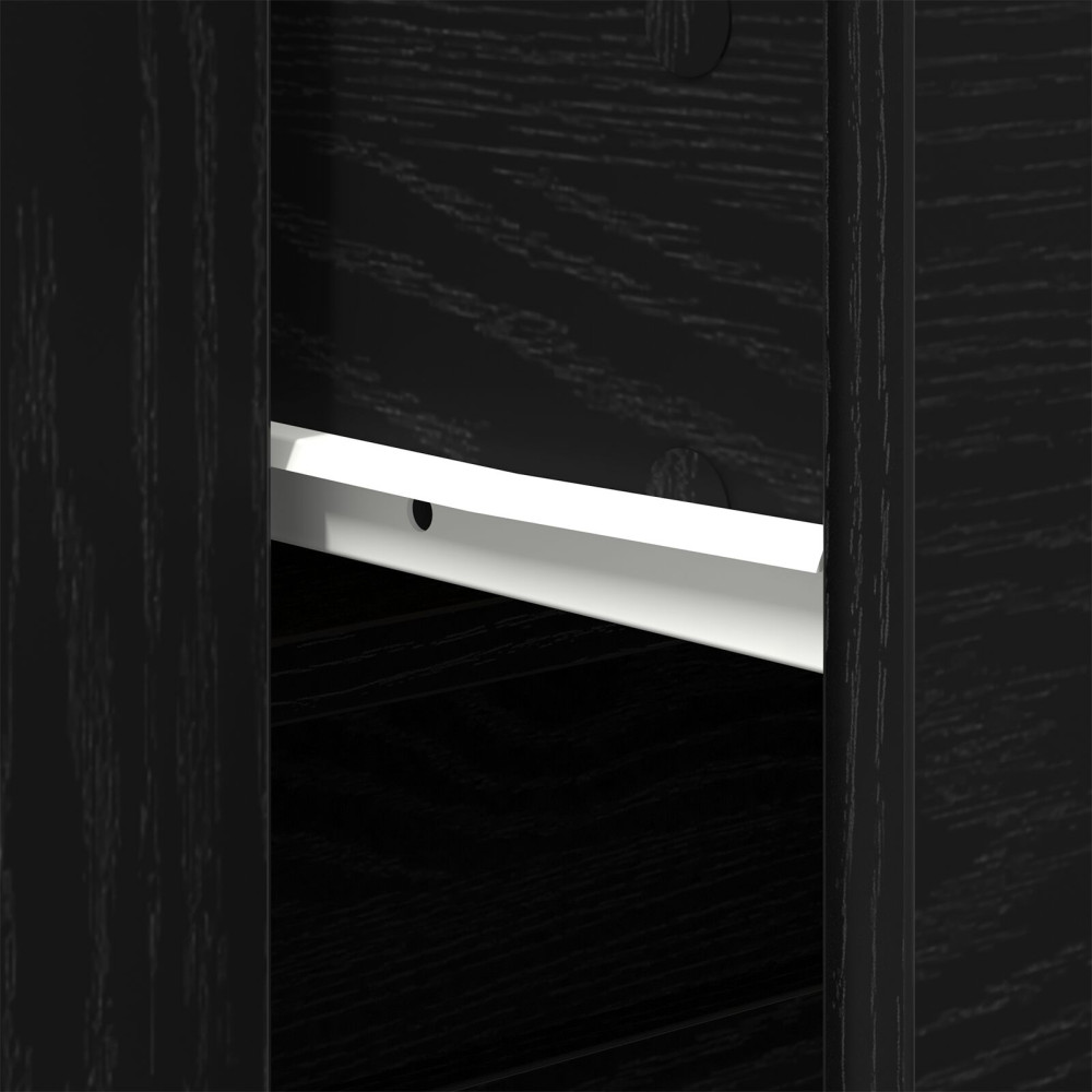 Produktbild för Sideboard med låda Svart Ek 240 x 33 x 70 cm Konstruerat trä