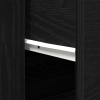Produktbild för Sideboard med låda Svart Ek 240 x 33 x 70 cm Konstruerat trä