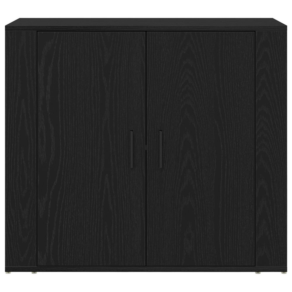Produktbild för Sideboard med låda Svart Ek 240 x 33 x 70 cm Konstruerat trä