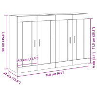 Produktbild för Väggmonterat skåp 2 pcs Artisan Ek 69,5 x 34 x 90 cm
