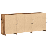 Produktbild för LED-sido bord Gammalt trä 162 x 37 x 67 cm Konstruerat trä