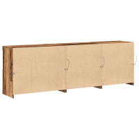 Produktbild för LED-sido bord Gammalt trä 202 x 37 x 67 cm Konstruerat trä