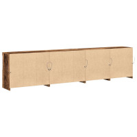 Produktbild för LED-sido bord Gammalt trä 283 x 37 x 67 cm Konstruerat trä