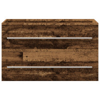 Produktbild för Badrumsskåp med handfat 2 pcs Gammalt trä 80 x 38,5 x 48 cm