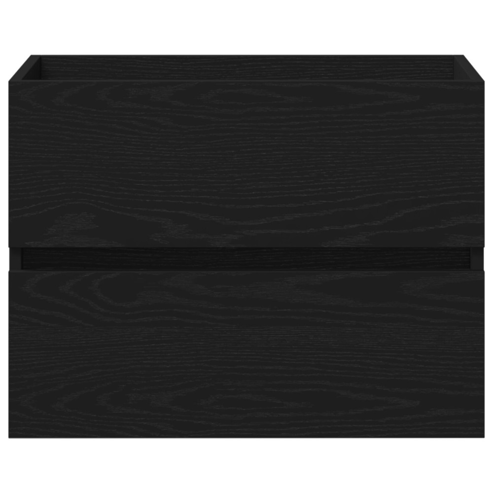 Produktbild för Badrumsskåp med handfat Svart Ek 60 x 39 x 62 cm