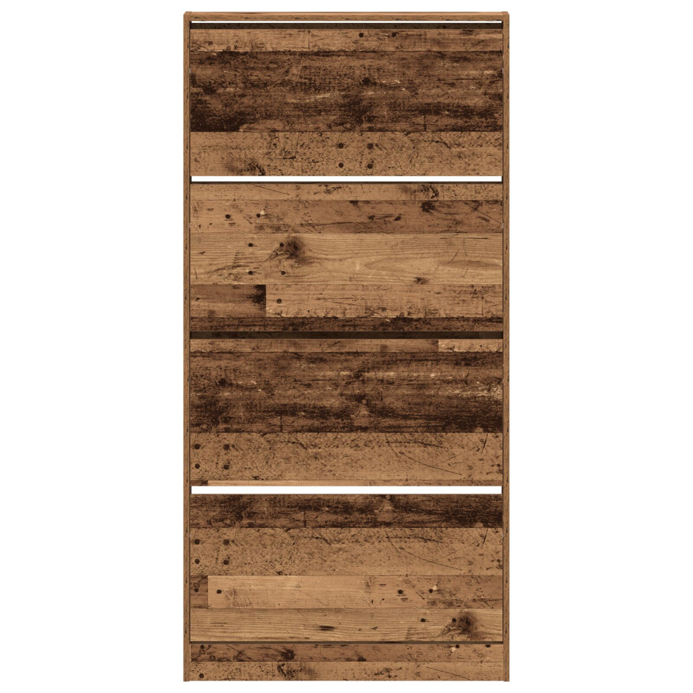 Produktbild för Skoskåp med dörr Gammalt trä 80 x 21 x 163,5 cm Konstruerat trä