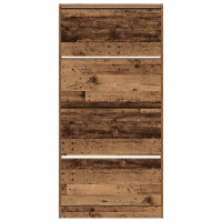 Produktbild för Skoskåp med dörr Gammalt trä 80 x 21 x 163,5 cm Konstruerat trä