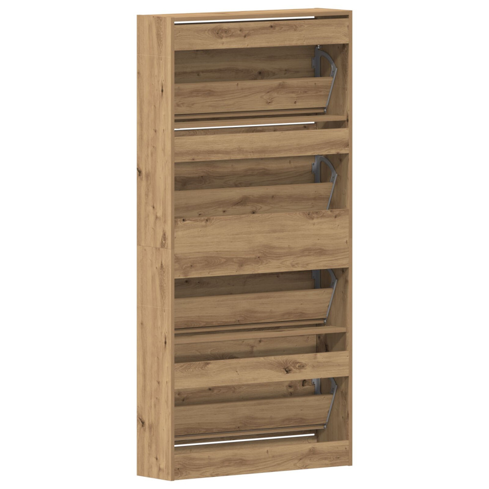 Produktbild för Skoskåp med hylla Artisan Ek 80 x 21 x 163,5 cm Konstruerat trä