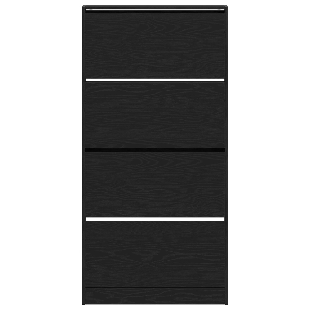 Produktbild för Skoskåp med hylla Svart Ek 80 x 21 x 163,5 cm Konstruerat trä