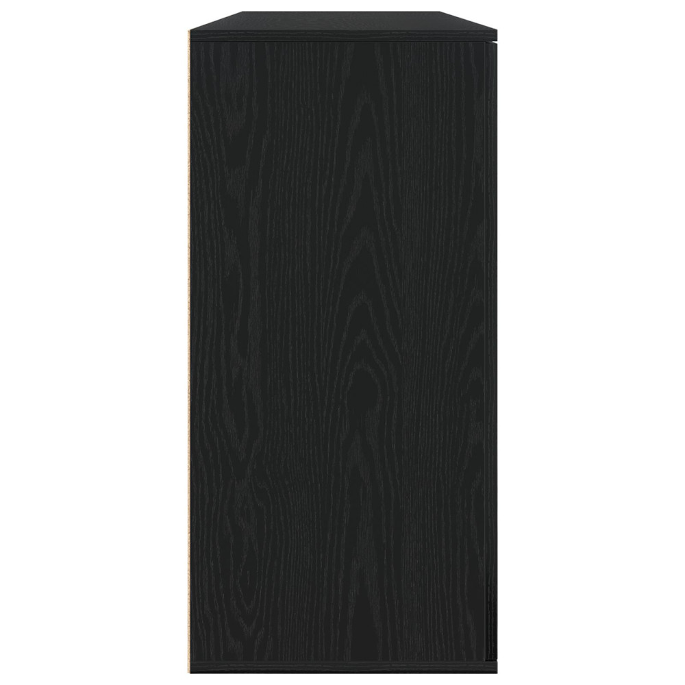 Produktbild för Sideboard 2 pcs Svart Ek 79 x 38 x 80 cm Konstruerat trä