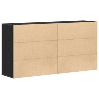 Produktbild för Sideboard 2 pcs Svart Ek 79 x 38 x 80 cm Konstruerat trä