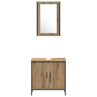 Produktbild för Badrumsmöbelset 3 st Brun 33 x 33 x 185,5 cm Konstruerat trä