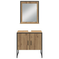 Produktbild för Badrumsmöbelset 4 st Brun 33 x 33 x 185,5 cm Konstruerat trä