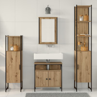 Produktbild för Badrumsmöbelset 4 st Artisan Ek 33 x 33 x 185,5 cm
