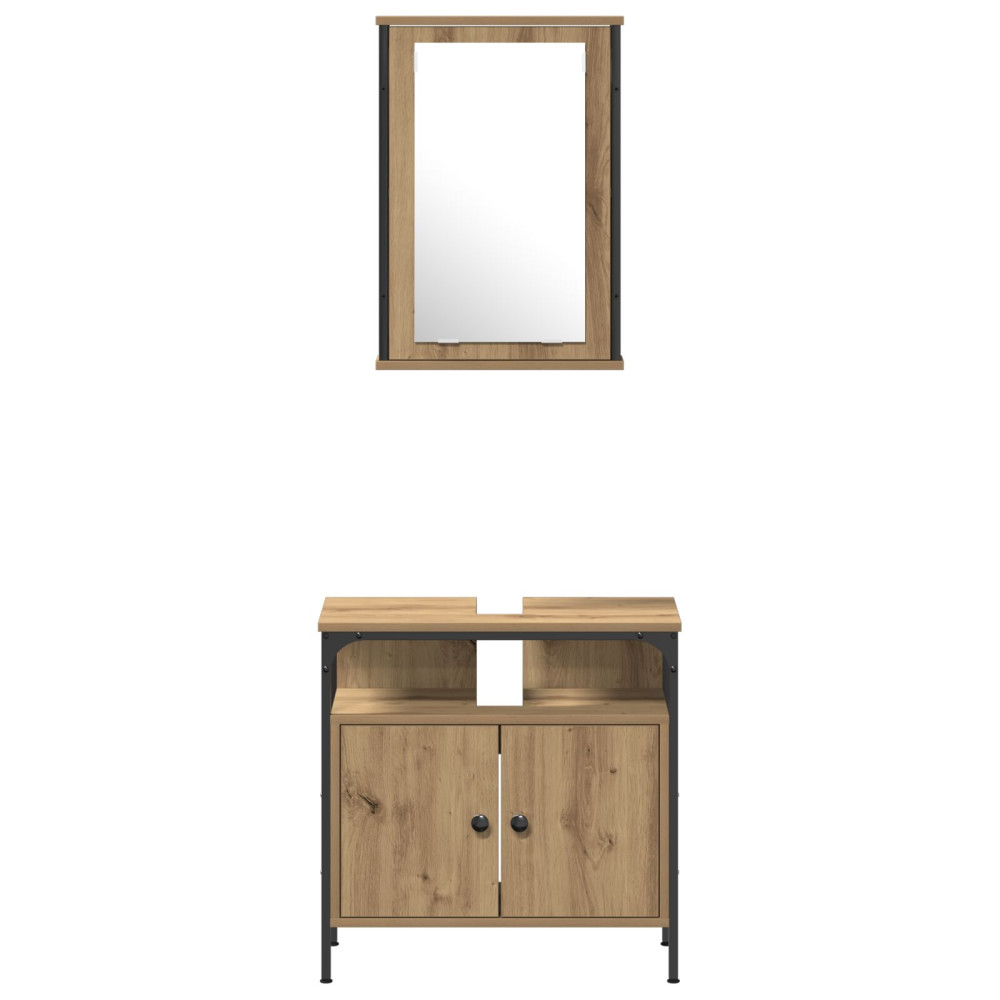 Produktbild för Badrumsmöbelset 4 st Artisan Ek 33 x 33 x 185,5 cm