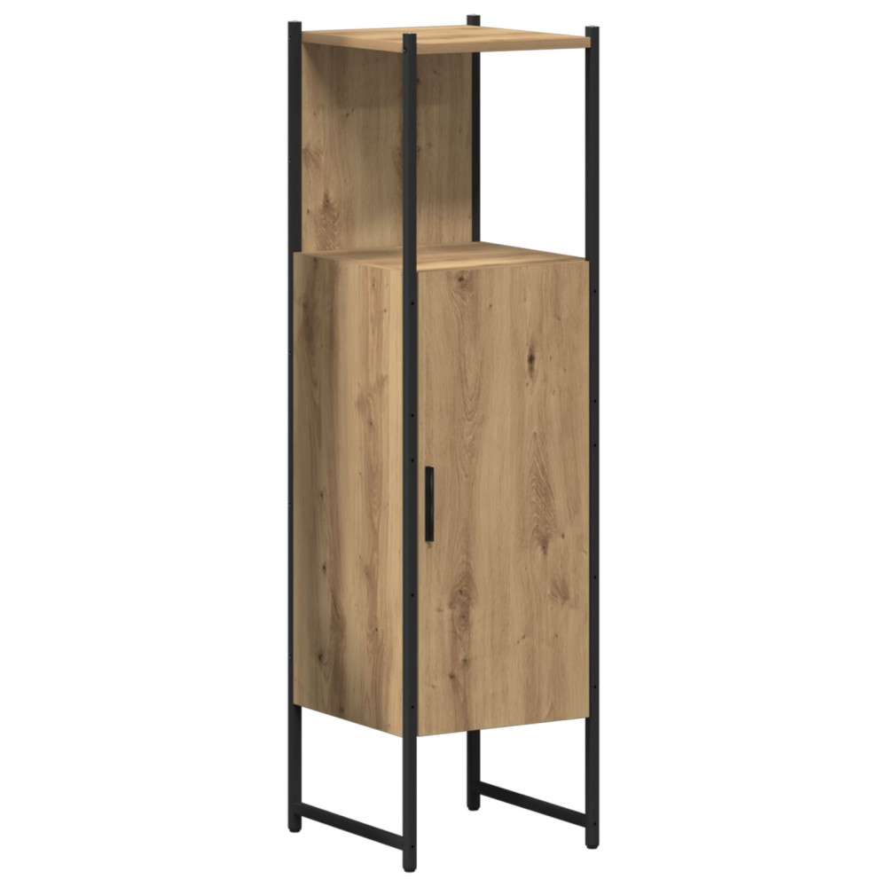 Produktbild för Badrumsmöbelset 4 st Brun 33 x 33 x 185,5 cm Konstruerat trä