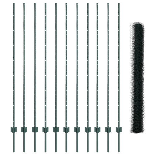 vidaXL Svetsat trådstängsel 25 x 1,6 m (B x H) PVC-belagda stål Grön