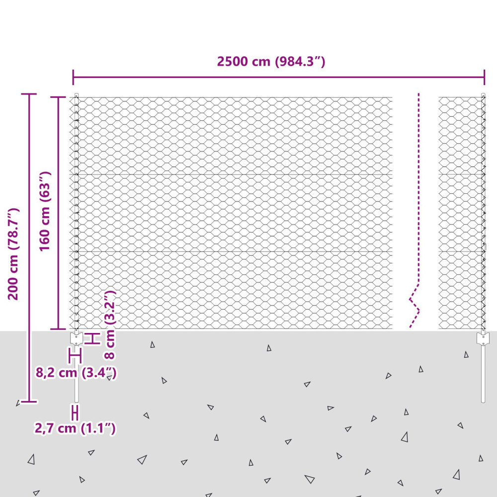 Produktbild för Svetsat trådstängsel 25 x 1,6 m (B x H) PVC-belagda stål Grön