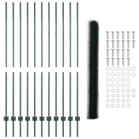 Produktbild för Svetsat trådstängsel 25 x 1,6 m (B x H) PVC-belagda stål Grön