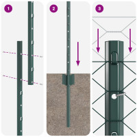 Produktbild för Svetsat trådstängsel 25 x 1,6 m (B x H) PVC-belagda stål Grön