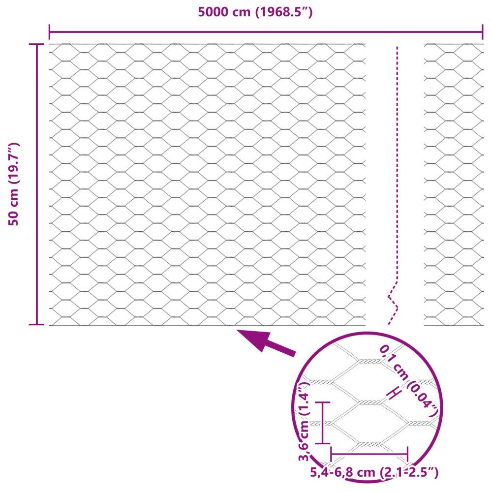 Produktbild för Svetsat trådstängsel 50 x 0,5 m (B x H) PVC-belagda stål Grön