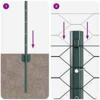 Produktbild för Svetsat trådstängsel 50 x 0,5 m (B x H) PVC-belagda stål Grön