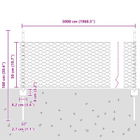Produktbild för Svetsat trådstängsel 50 x 0,5 m (B x H) PVC-belagda stål Grön