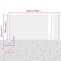 Produktbild för Svetsat trådstängsel 50 x 1 m (B x H) PVC-belagda stål Grön