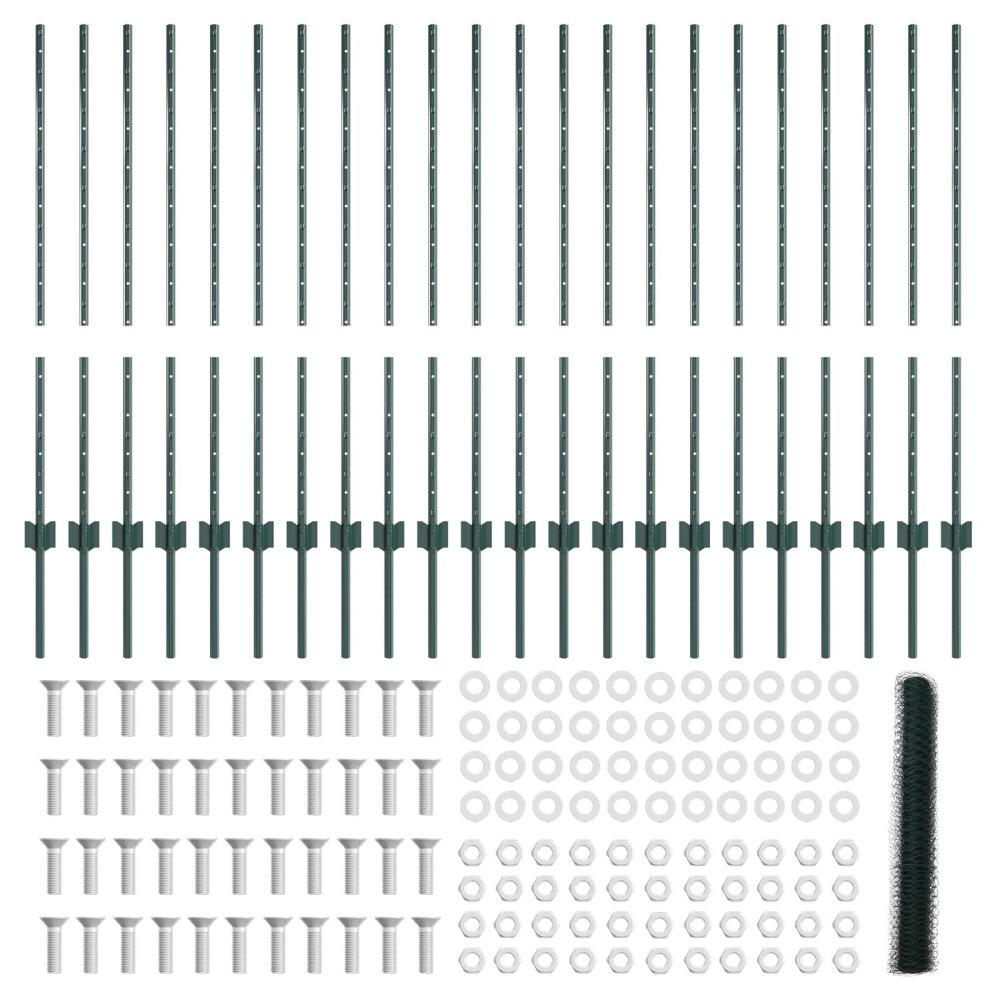 Produktbild för Svetsat trådstängsel 50 x 1 m (B x H) PVC-belagda stål Grön