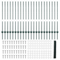 Produktbild för Svetsat trådstängsel 50 x 1 m (B x H) PVC-belagda stål Grön