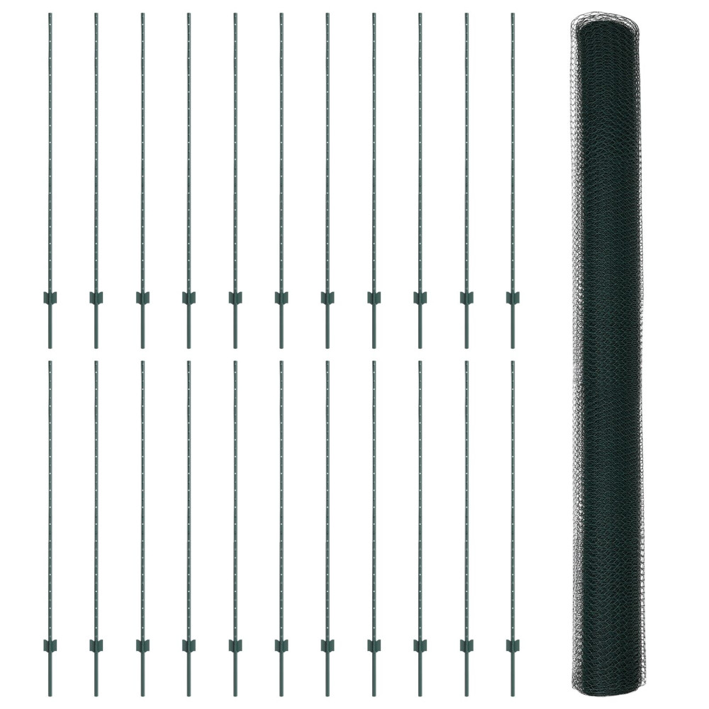 Produktbild för Svetsat trådstängsel 50 x 1,6 m (B x H) PVC-belagda stål Grön