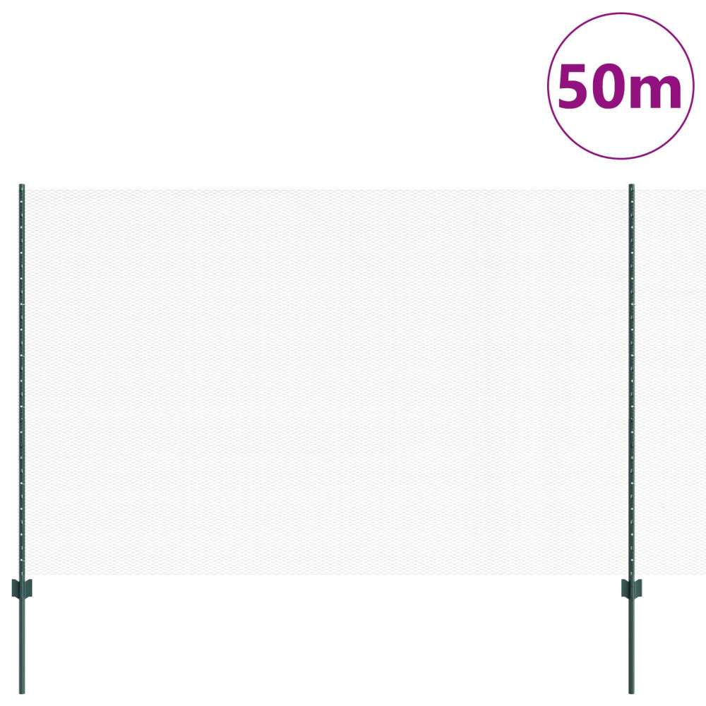 Produktbild för Svetsat trådstängsel 50 x 1,6 m (B x H) PVC-belagda stål Grön