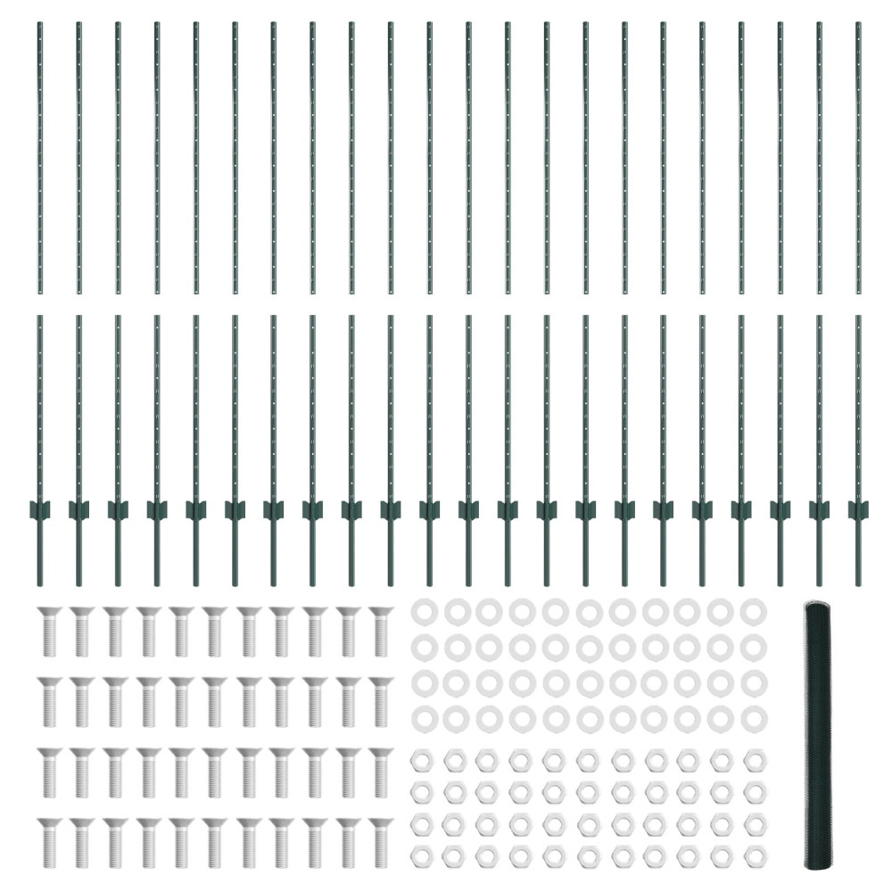 Produktbild för Svetsat trådstängsel 50 x 1,6 m (B x H) PVC-belagda stål Grön
