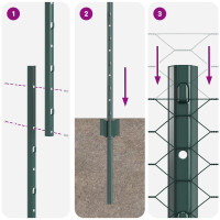 Produktbild för Svetsat trådstängsel 50 x 1,6 m (B x H) PVC-belagda stål Grön