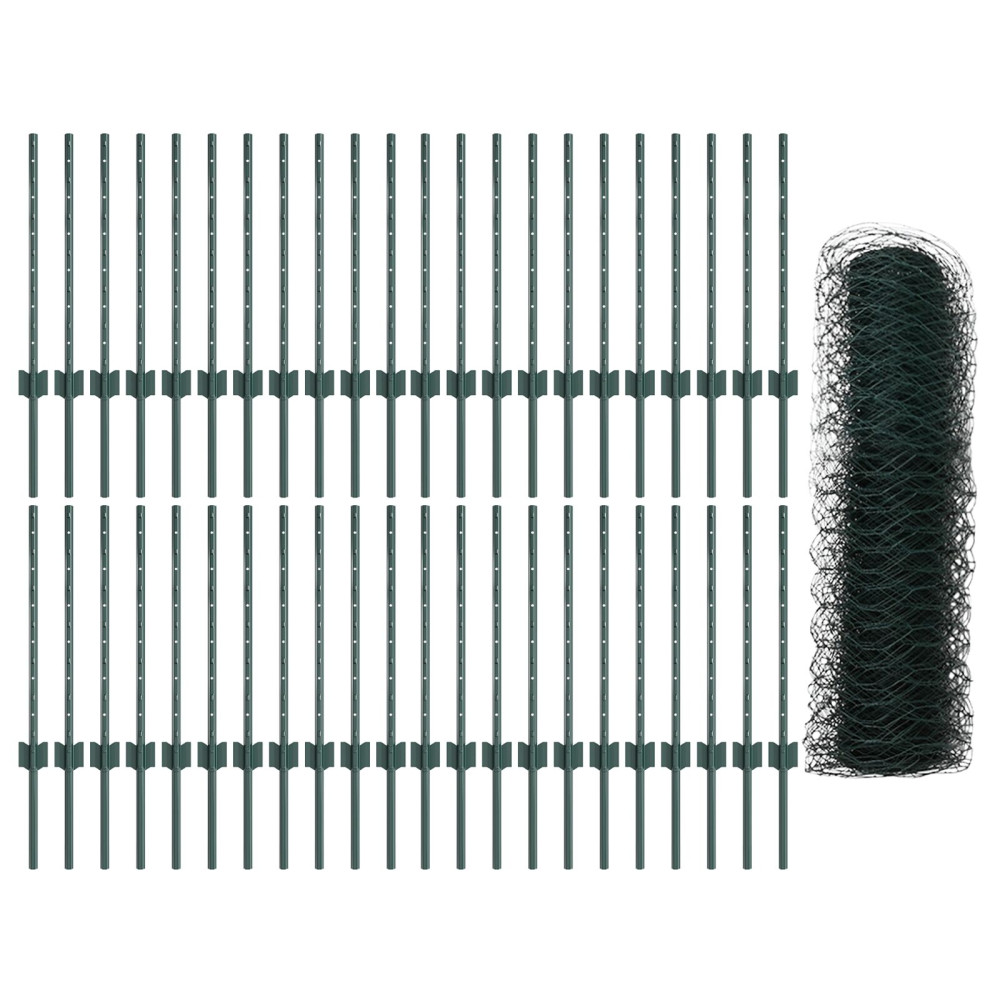Produktbild för Svetsat trådstängsel 100 x 0,6 m (B x H) PVC-belagda stål Grön