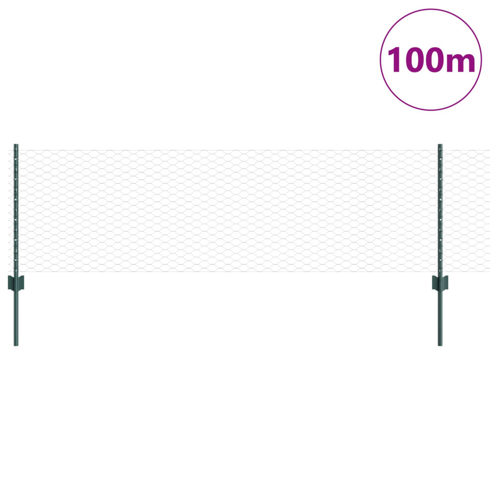 Produktbild för Svetsat trådstängsel 100 x 0,6 m (B x H) PVC-belagda stål Grön