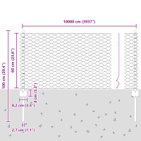 Produktbild för Svetsat trådstängsel 100 x 0,6 m (B x H) PVC-belagda stål Grön