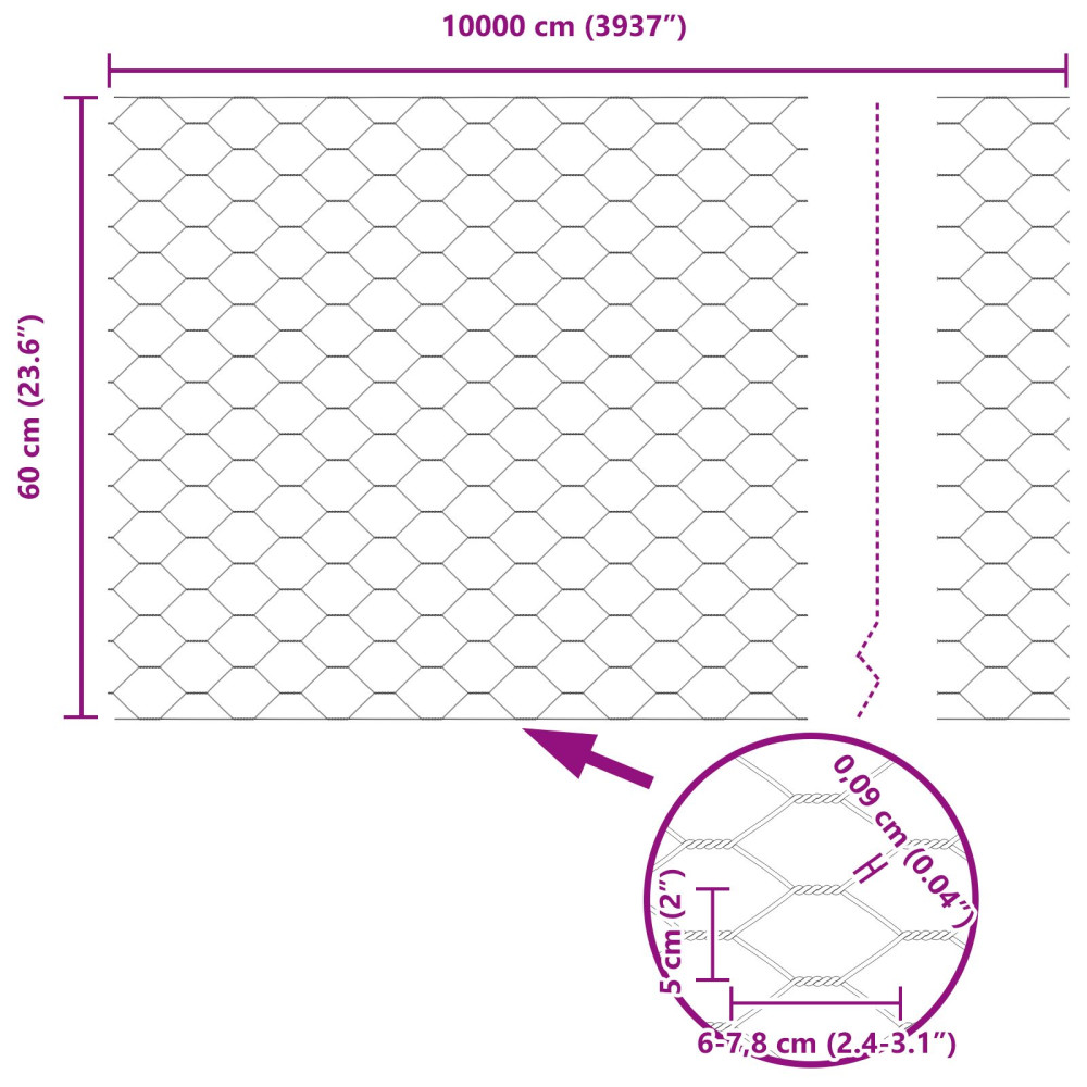 Produktbild för Utomhus hexagonal stängsel med stolpe 100 x 0,6 m Grön Mesh