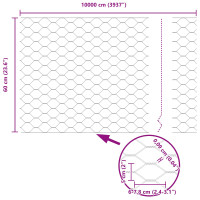 Produktbild för Utomhus hexagonal stängsel med stolpe 100 x 0,6 m Grön Mesh