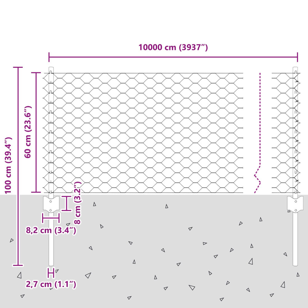 Produktbild för Utomhus hexagonal stängsel med stolpe 100 x 0,6 m Grön Mesh